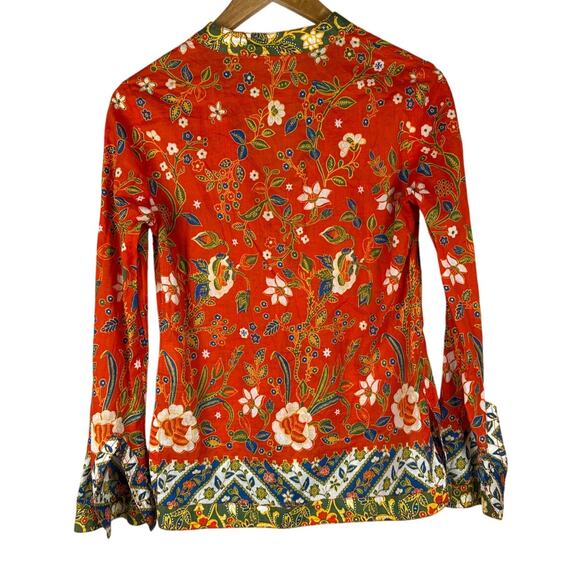Tory Burch Boho Stephanie Floral Tunic Top in Samba Batik Size 0 - Picture 5 of 10